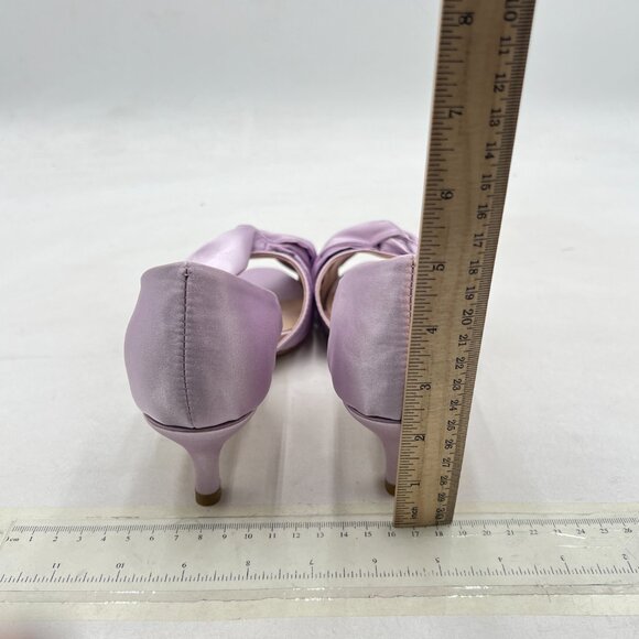 XYD Lavender Low Heel D'Orsay Pumps Peep Toe Slip On Bowknot Sandals Shoes - Picture 5 of 8